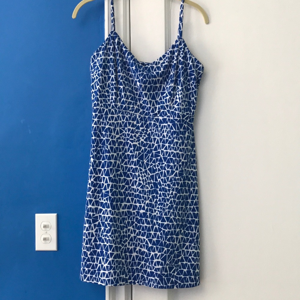 Blue and White triangle summer dress